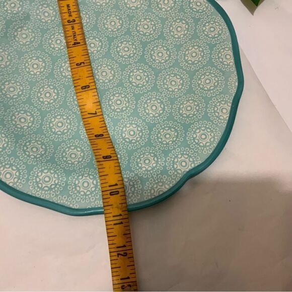 Pioneer Woman Teal Hyacinth dinner plate 10 3/4” G15 - Picture 4 of 6